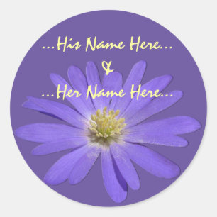 Daisy Stickers Personalised Purple Daisy Stickers