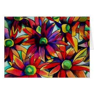 Daisy Straw multicoloured wildflowers art