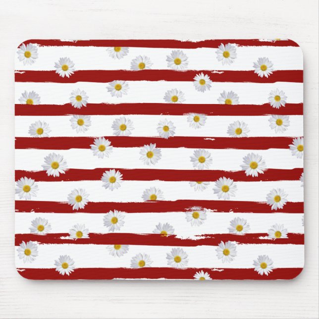 Daisy Stripes Mouse Pad (Front)