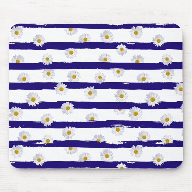 Daisy Stripes Mouse Pad (Front)