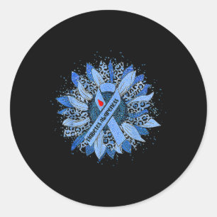 Daisy Sunflower Type T1d T2d Diabetic Diabetes Awa Classic Round Sticker