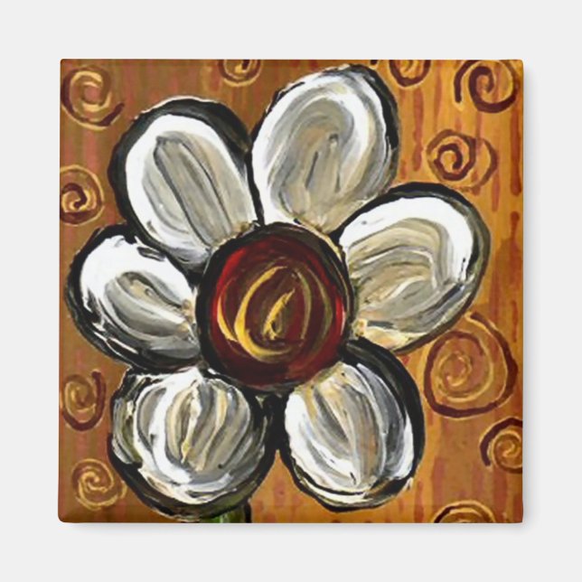 Daisy & Swirls - magnet (Front)