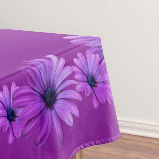 Daisy Tablecloth Purple Daisy Flowers Tablecloth (In Situ)