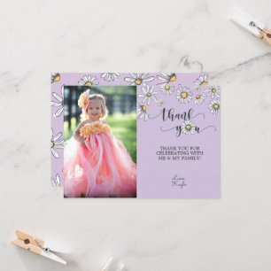 Daisy Thank You Photo Card - Purple