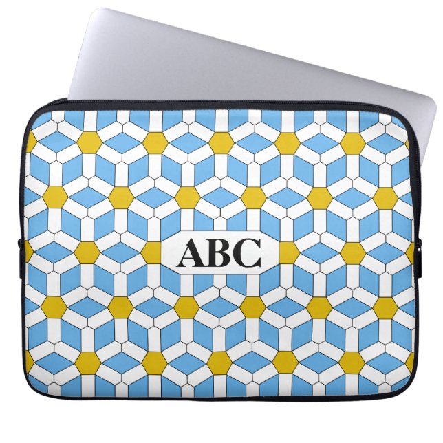 Daisy Tiled Hex Laptop Sleeve (Front)