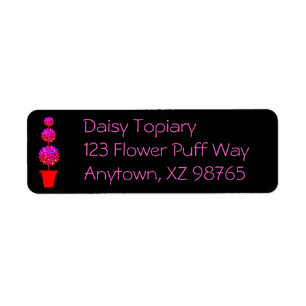 Daisy Topiary Return Address Label