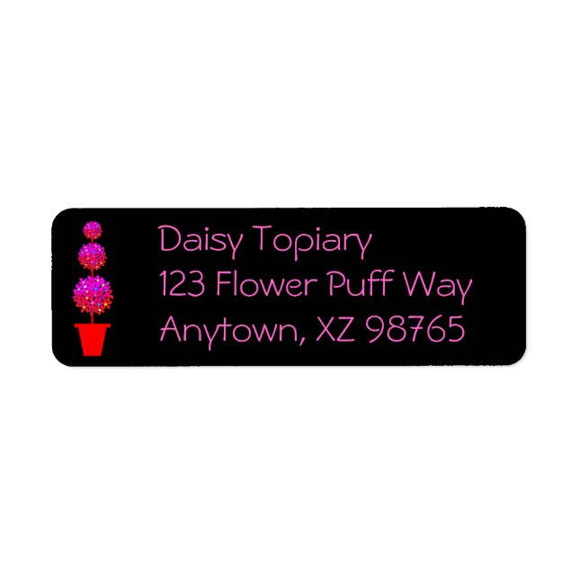 Daisy Topiary Return Address Label (Front)