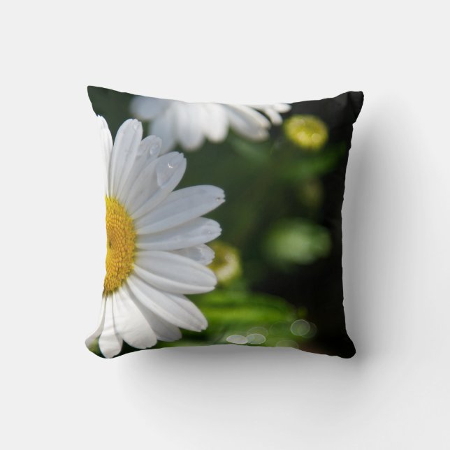 Daisy Water Droplets Pillow (Front)