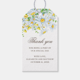Daisy. Watercolor country floral wedding thank you Gift Tags