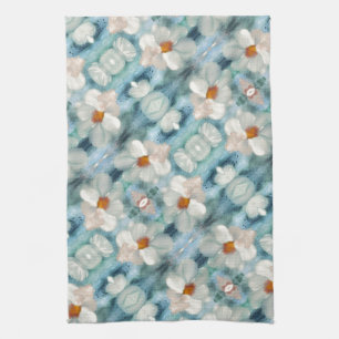 Daisy Watercolor Floral Tea Towel