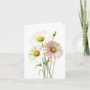 Daisy Watercolor Flower Modern Professional Card