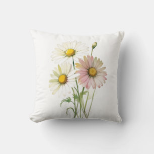 Daisy Watercolor Flower Modern Professional Cushion