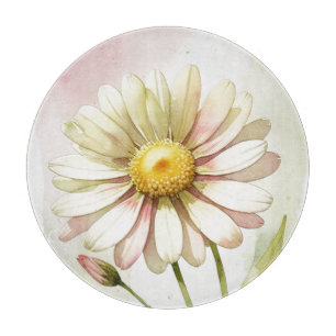 Daisy Watercolor Flower Modern Professional Cutting Board