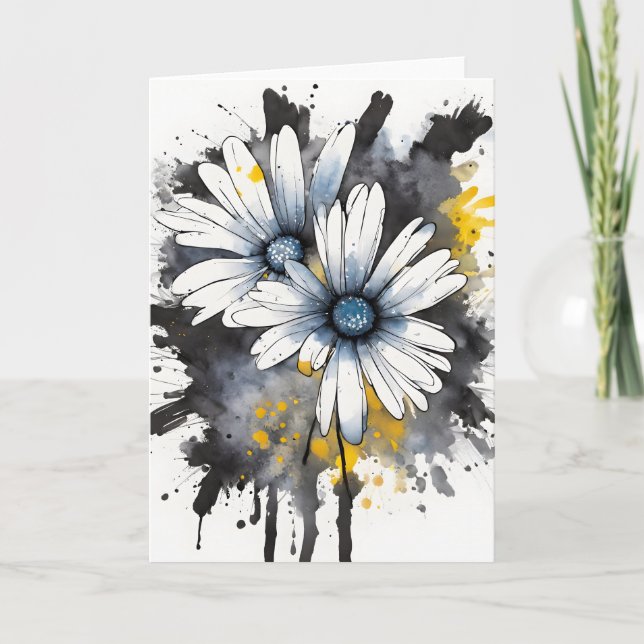 Daisy - Watercolor flowers Card (Front)