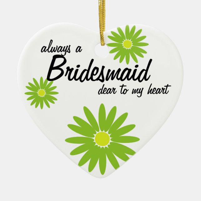 Daisy Wedding Bridesmaid Ceramic Tree Decoration (Front)