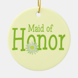 Daisy Wedding/ Maid of Honour Ceramic Ornament