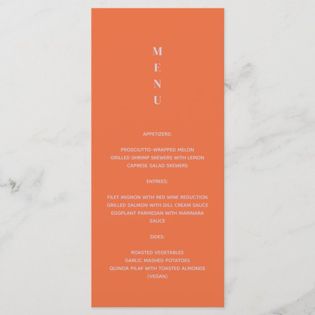 Daisy Wedding Menu (Front)