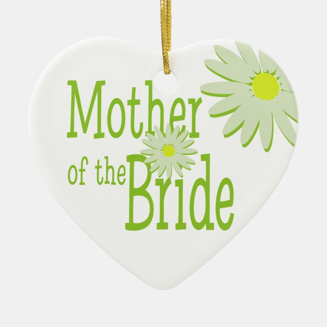 Daisy Wedding/ Mother of the Bride Ceramic Tree Decoration (Front)