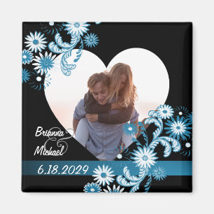 Daisy Wedding Photo Magnet