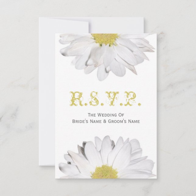 Daisy Wedding RSVP Card (Front)
