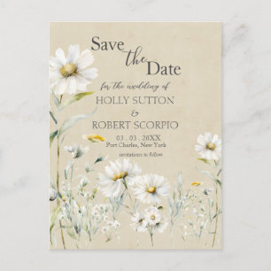 Daisy Wedding Save the Date Postcard