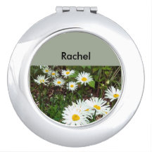 Daisy wedding theme compact mirror