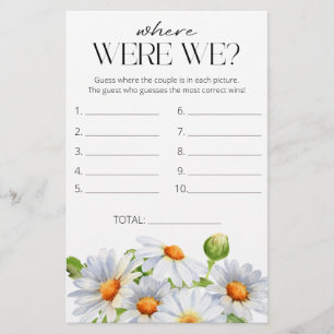 Daisy Where were we bridal shower game