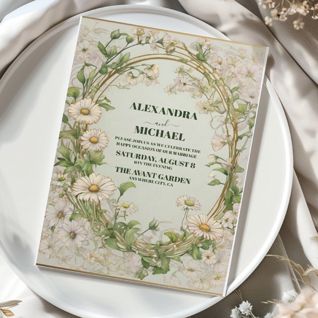 Daisy White Floral Wedding Invitation (Creator Uploaded)