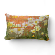daisy white yellow flowers Throw Pillow Lumbar