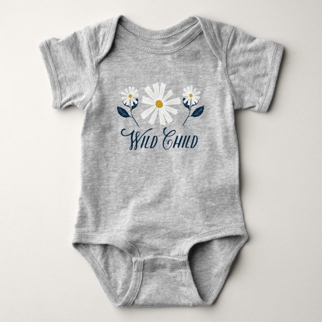 Daisy Wild Child Baby Baby Bodysuit (Front)