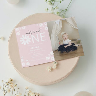 Daisy wild one party bohemian first birthday invi invitation