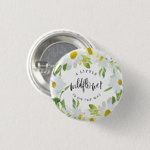 Daisy Wildflower Baby Shower Summer floral 3 Cm Round Badge