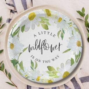 Daisy Wildflower Baby Shower Summer floral Paper Plate