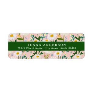 Daisy Wildflower Background Address Label Return Address Label