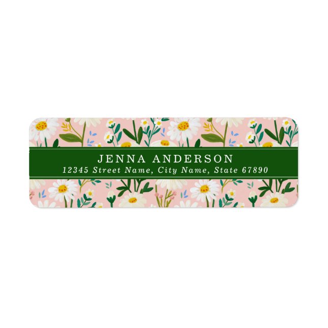 Daisy Wildflower Background Address Label Return Address Label (Front)