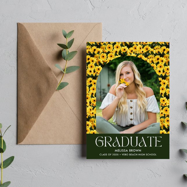Daisy Wildflower Photo  High School Graduation  Announcement (Daisy Wildflower Photo High School Graduation Announcement)