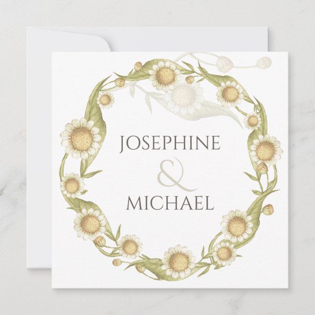 Daisy Wildflower Photo Save the Date Announcement (Front)