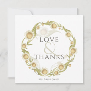 Daisy Wildflower Wedding Flat Thank You Card