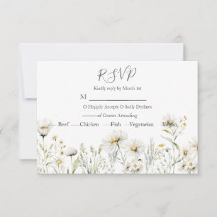 Daisy Wildflower Wedding RSVP Card