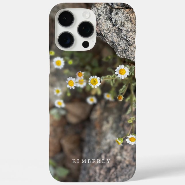 Daisy Wildflowers in Rocks Custom iPhone Case (Back)