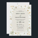 Daisy Wildflowers modern Wedding invitation<br><div class="desc">Daisy and garden flowers modern Wedding invitation card. Find out the DAISY wedding invitation suite and matching items in our shop!</div>