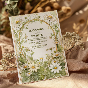 Daisy Wildflowers modern Wedding Invitation