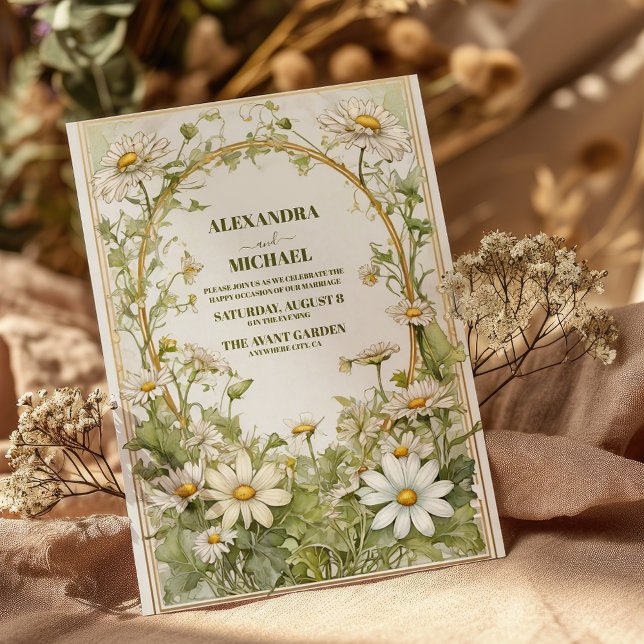 Daisy Wildflowers modern Wedding Invitation (Creator Uploaded)