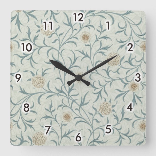 Daisy, William Morris Square Wall Clock (Front)