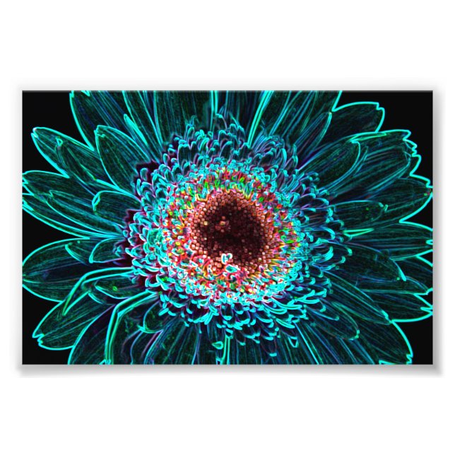 Daisy with abstract effect photo print (Front)