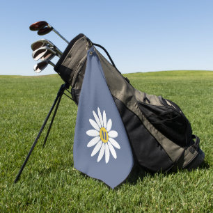 Daisy with Initial Blue Golf Towel