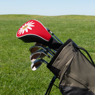 Daisy with Initial Red Golf Head Cover