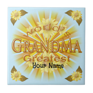 Daisy World's Greatest Grandma Ceramic Tile