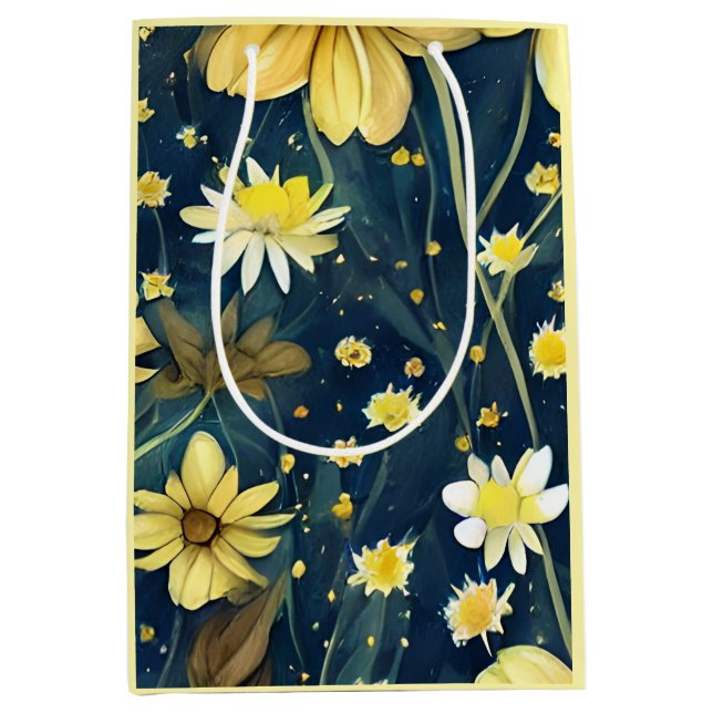 Daisy Wrapping Paper Medium Gift Bag (Front)