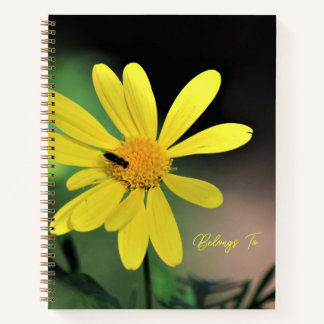 Daisy Yellow Flower Spiral Notebook